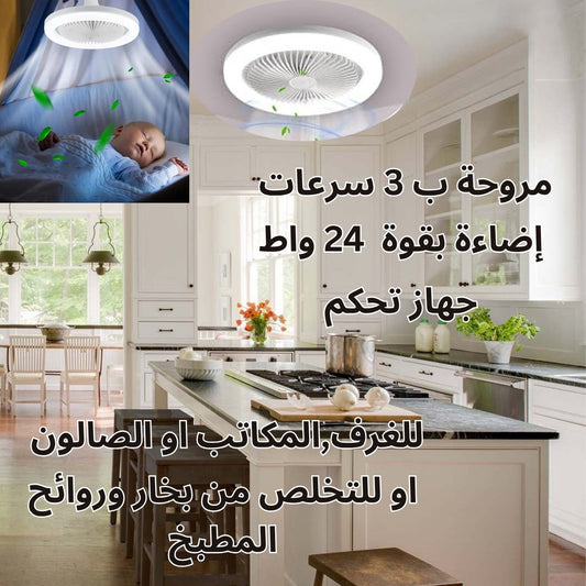 VENTILATEUR AVEC  LED BLANC 24 WAT